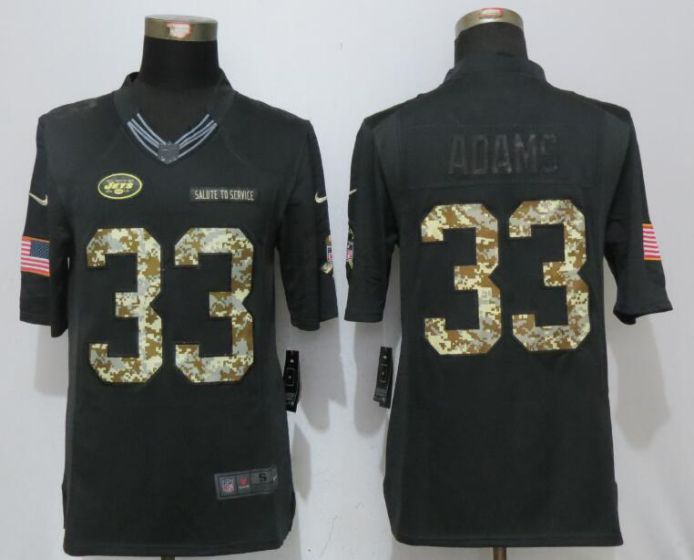 Men New York Jets #33 Adams Anthracite Nike Salute To Service Limited NFL Jerseys->chicago bears->NFL Jersey